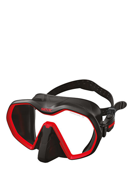 Icona Black Silicone Red Diving Mask