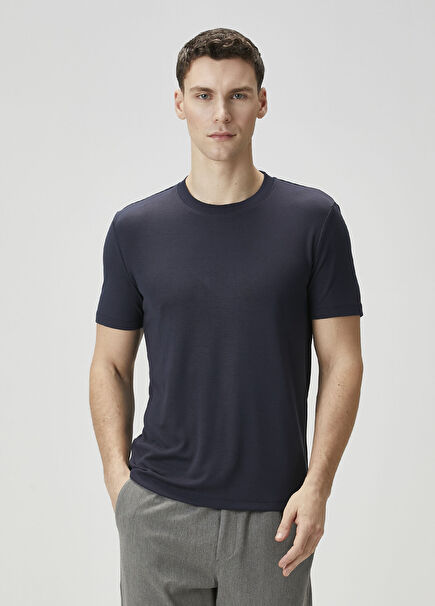 Sarior Dark Navy Blue Basic T-Shirt