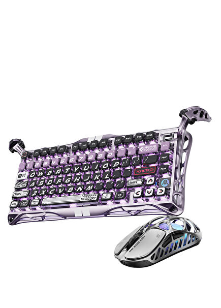 Mercury V75 Pro Hall Effect, Rapid Trigger 8.000 Hz Kablolu Manyetik Klavye + XPro 32.000 DPI RGB Kablosuz Mor Mouse Oyuncu Seti