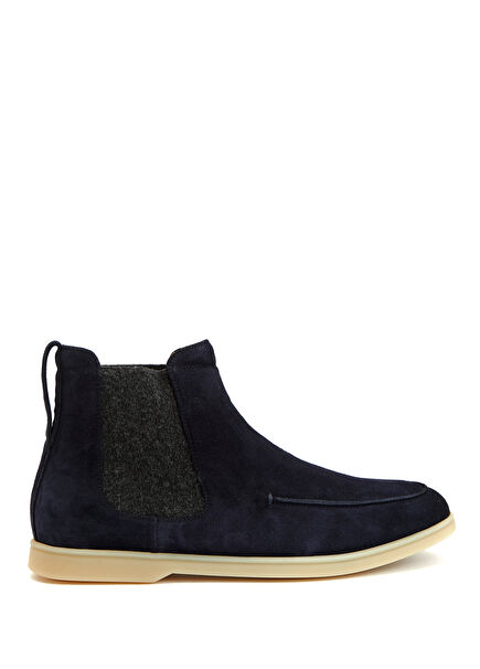Navy Blue Men's Suede Boots