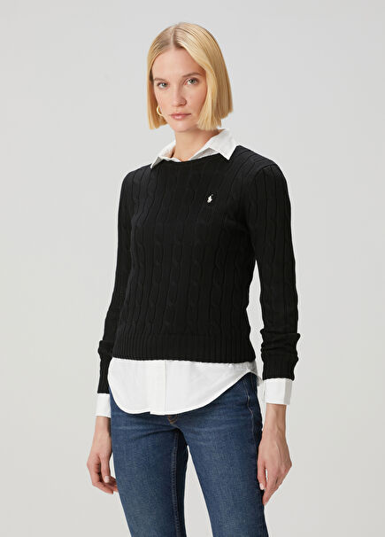 Black Cable Knit Sweater
