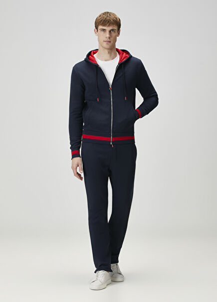 Lacivert Kapüşonlu Sweatshirt ve Pantolon Seti