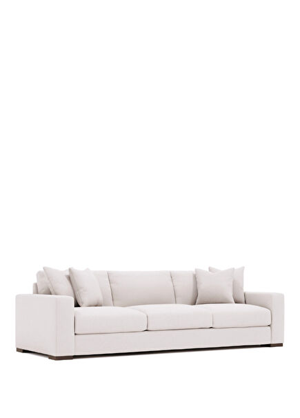 Drew Krem Three-Seater Sofa