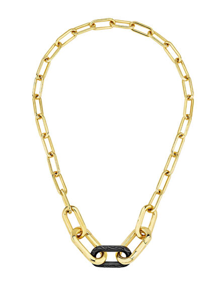 Empreinte Animale Yellow & Black 18 Ayar Altın Kaplama Zincir Kristal Kadın Kolye