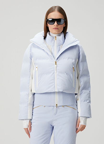 Suri Mavi Kapüşonlu Kayak Montu