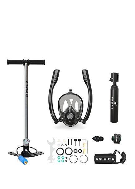 Refillable Mini Tube and Snorkel Mask Portable Diving Kit