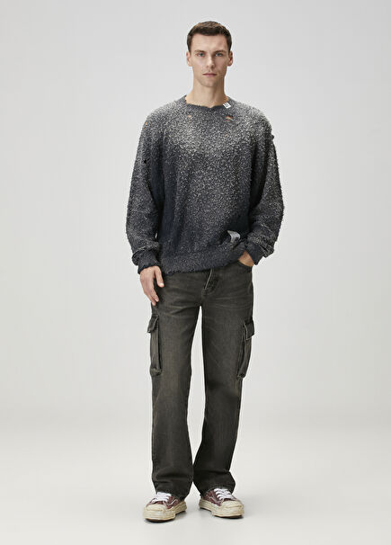 Black Weathering Detail Knitwear