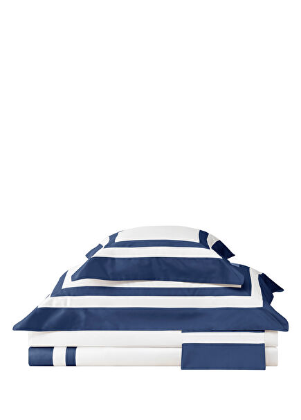 Nou Veau Navy Satin Super King Size Duvet Cover Set 280 x 300 cm