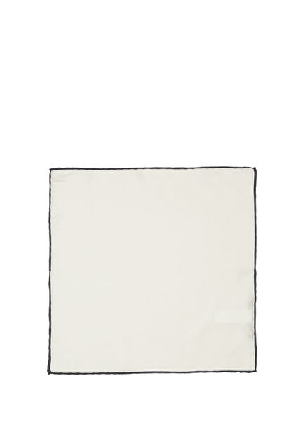 White Navy Blue Silk Pocket Square