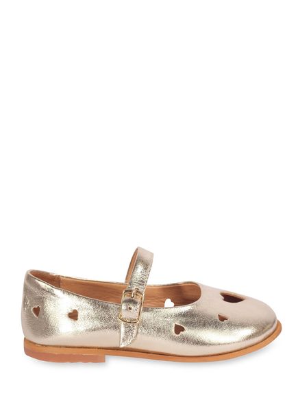 Petite Gold Leather Girls' Ballet Flats