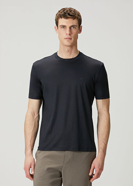 Lacivert Logo Detaylı T-shirt