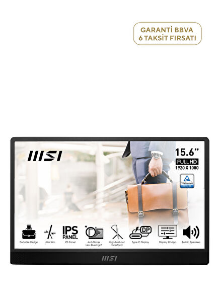 PRO MP161 15.6''FHD Flat IPS 60Hz 4Ms Adaptive-Sync Portatif Taşınabilir Monitör