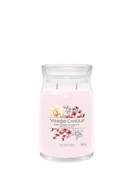 Pink Cherry and Vanilla Large Candle