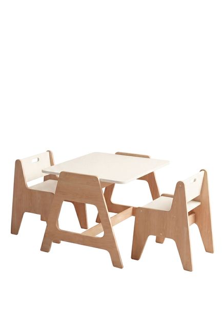 Cotable Beyaz Ahşap Çocuk Aktivite Masa Takımı