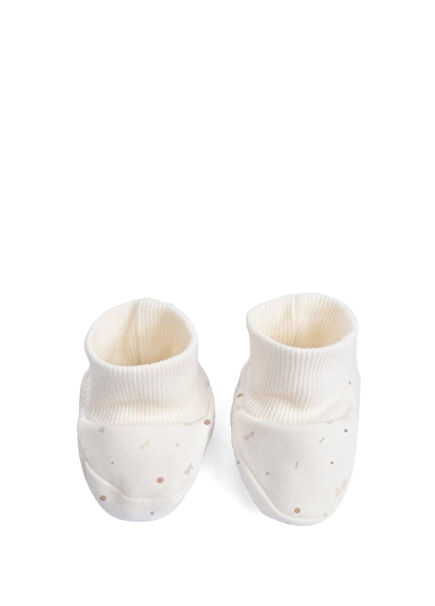 Twig Ecru Organic Cotton Baby Booties