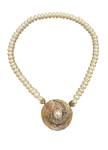 Pearl Swirl Necklace Doğal İnci Kadın Kolye