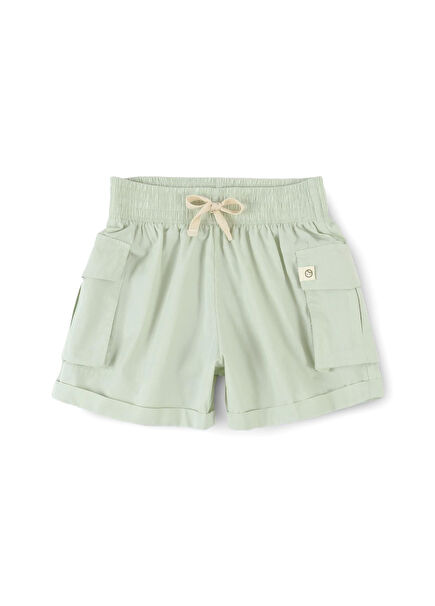Children's Shorts Green Organic Cotton with Cargo Pockets