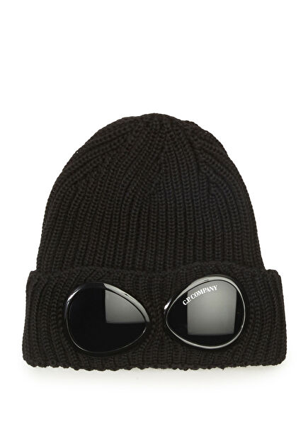 Siyah Gözlük Detaylı Erkek Yün Bere