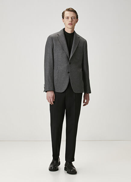 Siyah Klasik Kaşe Pantolon