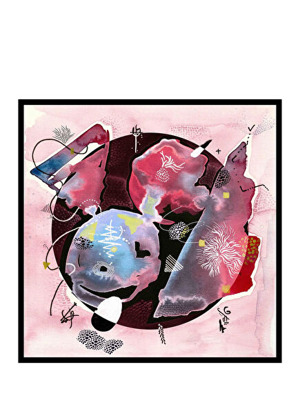 Sea Dance Desenli İpek Saten Kadın Eşarp