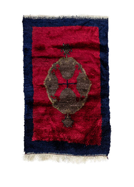 Ronte Shaggy Tarz İlkel Desenli Halı 108x172 cm