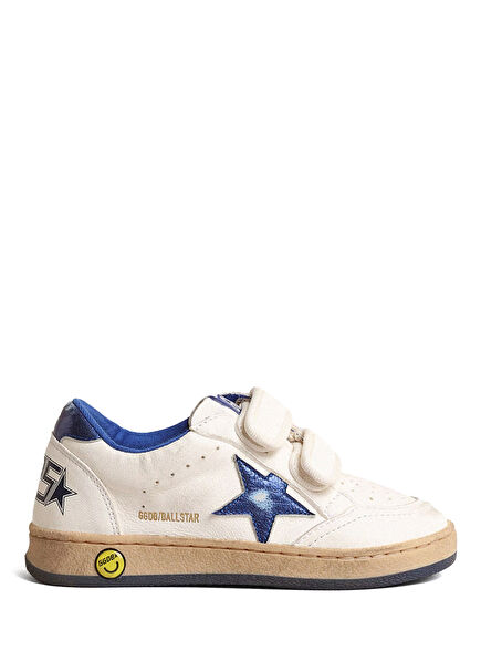Ball Star Mavi Beyaz Çocuk Deri Sneaker