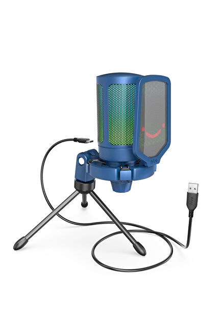 Ampligame A6VB RGB USB Blue Microphone