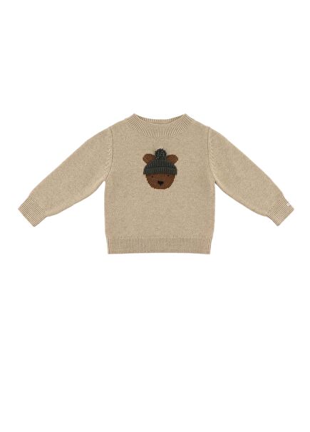 Denn Bej Ayıcık Figürlü Unisex Çocuk Yün Kazak