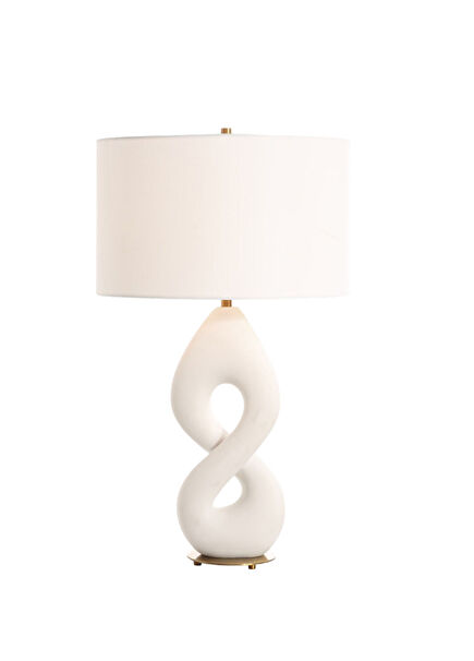 Meridian White Brass Lampshade