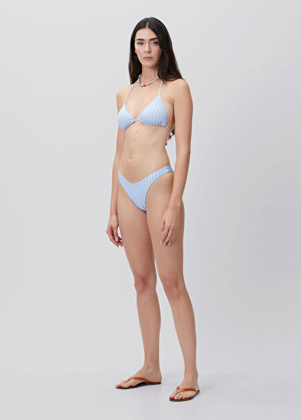 Naomi Mavi Çizgili Bikini Altı