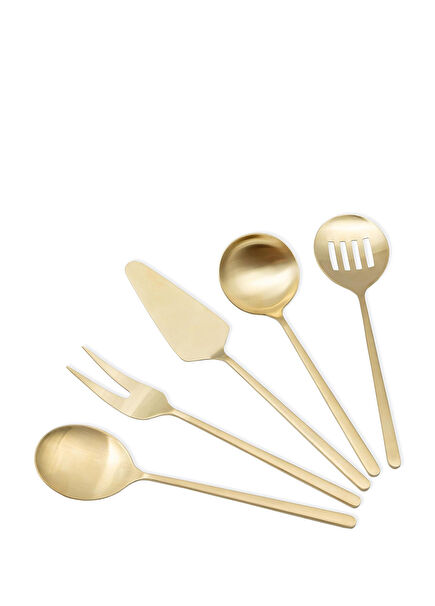Giallo Şampanya Gold Çelik 5 Parça Servis Seti