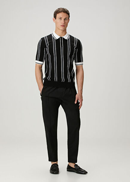 Siyah Beli Kordonlu Pantolon