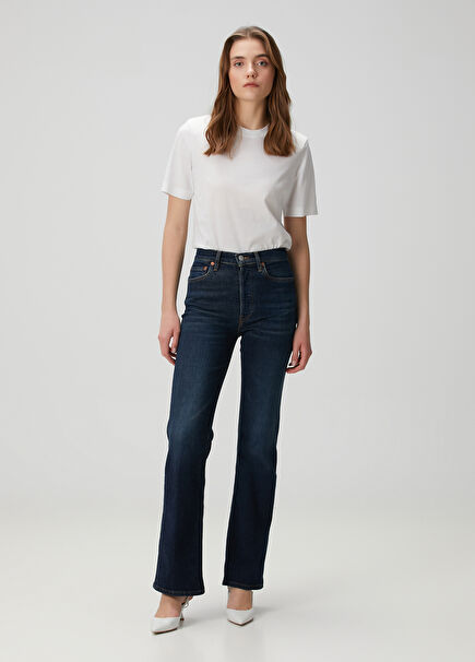 70s Bootcut Koyu Mavi Jean Pantolon