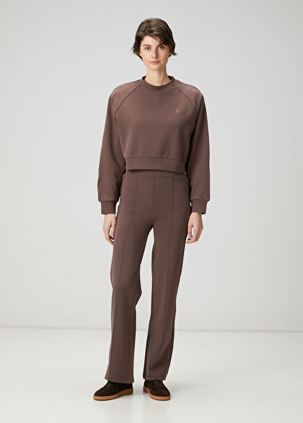 Gül Kurusu Nervürlü Jersey Pantolon