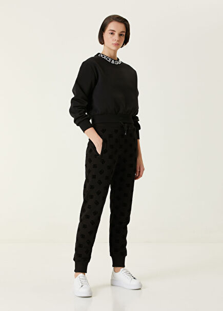 Black Logo Printed Sweatpants