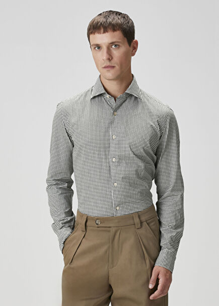 White Green Checkered Shirt