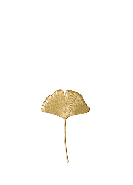 Ginkgo Altın Kaplama Bronz Unisex Broş