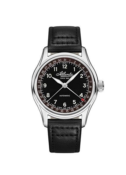 52782.41.93 Men's watch in black leather