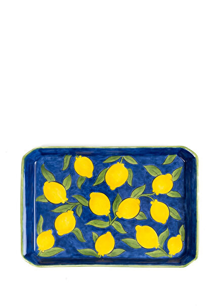 Handmade Ceramic Cobalt Rectangular Tray - Amalfi Coast Collection