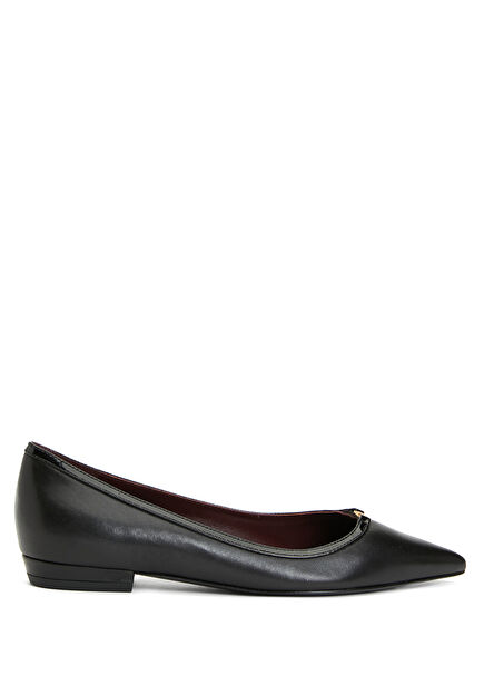 Black Women's Leather Ballet Flats