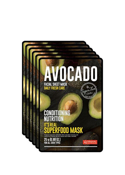 Avocoda Facial Sheet Mask Superfood Avocado Conditioner & Nourishing Face Mask Set of 5 25g