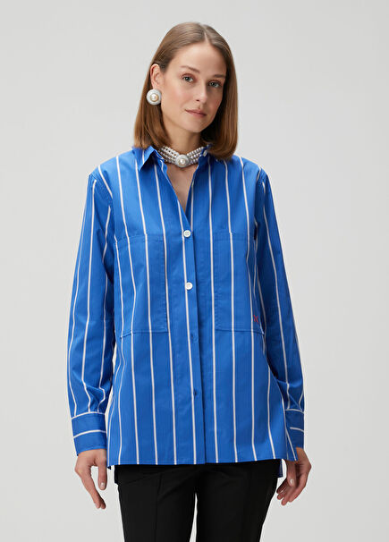 Never Without Blue Striped Shirt