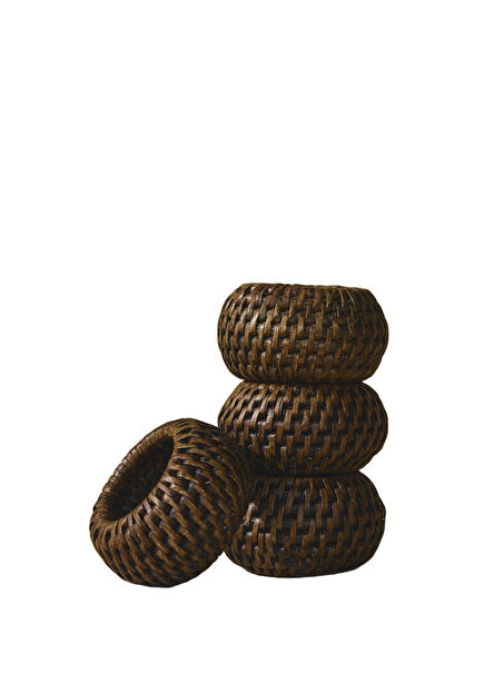 Kalın 4lü Rattan Peçete Halkası
