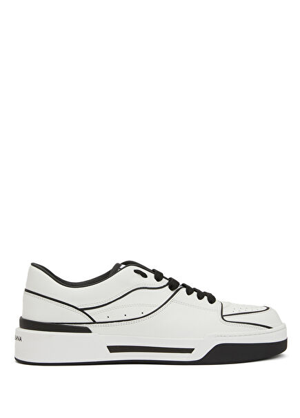 New Rome Black And White Men's Leather Sneakers