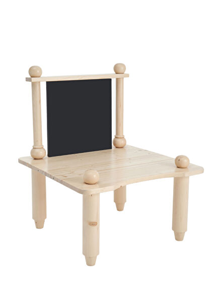 Beige Children's Play Table with Blackboard