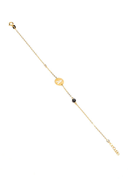 Letter Detailed Women's Gold Bracelet