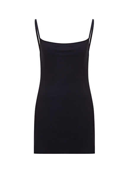 Fallen Black Slit Strappy Women's Dress