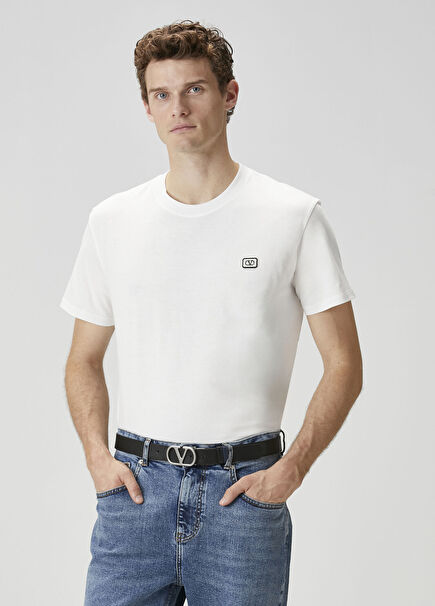 Regular Fit VLogo White T-Shirt