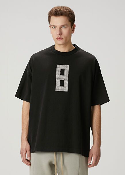 Black Logo Detailed T-Shirt