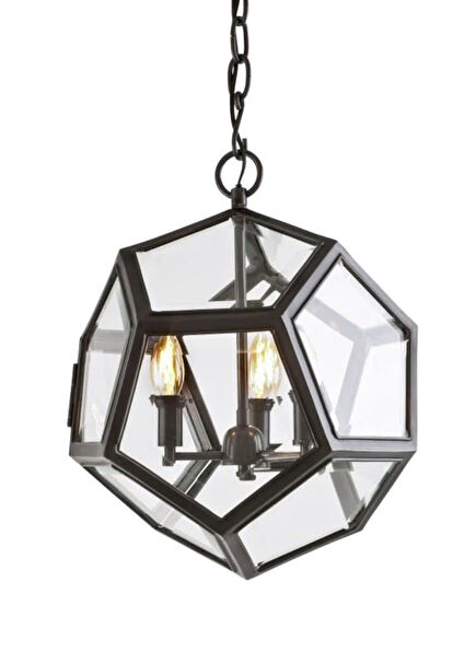 Yorkshire Siyah Cam Orta Boy Avize